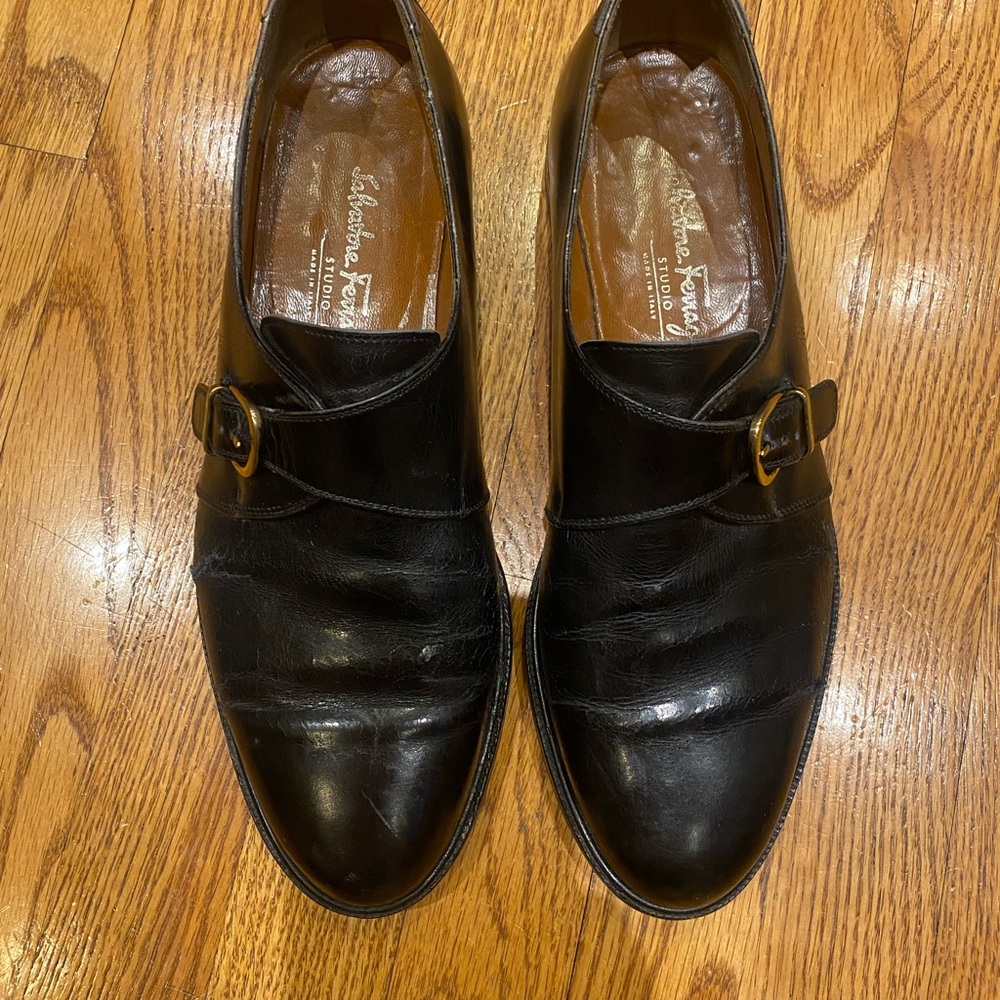 Salvatore Ferragamo Men's Black Leather Shoes